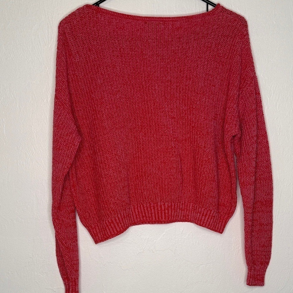 Wild Fable Women Red Marled Knit Crew Neck Long‎ Sleeve Sweater Size M - Picture 7 of 12